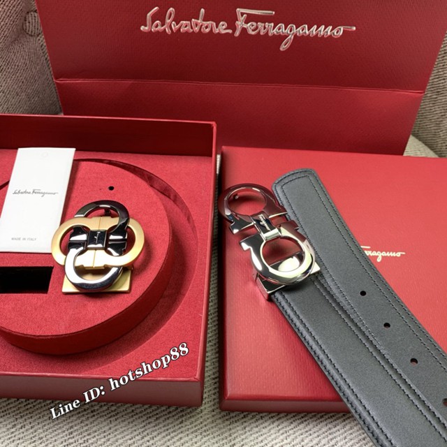 菲拉格慕男女士皮帶 Ferragamo雙扣高端禮盒腰帶  jjp2115